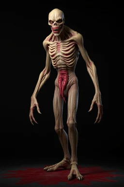 humanoid monster for a horror , silent hill style, creepy, 3d model, t-pose, full lenght