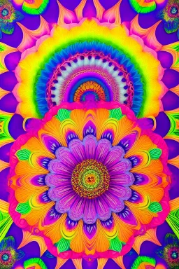 psychedelic mandala made out of flowers, feathers, ultra detailed, photorealistic, vivid colours, intricate details, in the style of Elspeth McLean, 32k