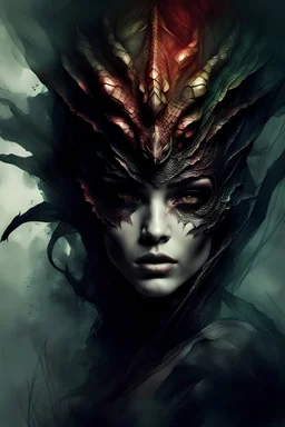professional photography of beautiful magic Mysterious Figure, reptilian eyes, mysterious shadows, amazing fantasy mystical creature reptilian alien dragon beautiful fairy fashion portrait by russ mills, by anna dittman, by Artgerm, amazing, unusual, beautiful, fantastic, lovely reptilian skin, strange but beautiful, deep rich colors, magic lighting,