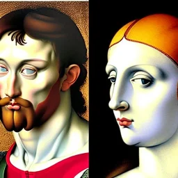 portrait of a male and female Michelangelo style