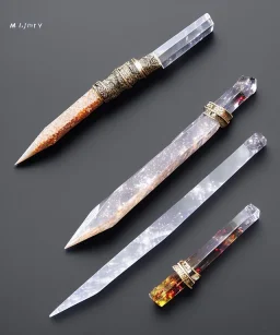 healing quartz crystal shaped as dagger