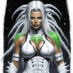 [art by H.R. Giger for WWE] Ashley Massaro in white cotton covered with alien slime