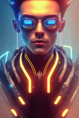 cyberpunk, head, men, portrai, tron