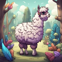 Feather Sanctuary in monster llama art style