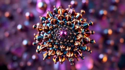 a mandelbulb 3d fractal made of metallic random color structures, pertty artistc background