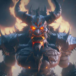 giant thunder demon lord, unreal engine 5, 8k resolution, photorealistic, ultra detailed