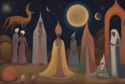 a scene from 1001 Nights by artist "Betye Saar",by artist "Leonora Carrington",by artist "David Inshaw"