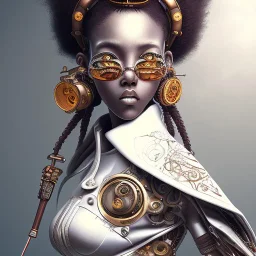 Biomechanical steampunk afro samurai