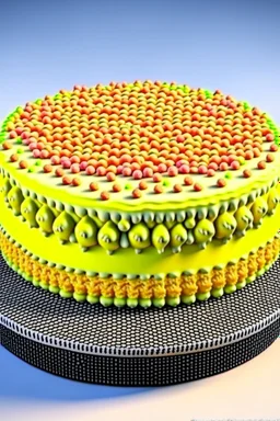 Sponge cake, tuna flavored with mayo icing. Photorealistic.