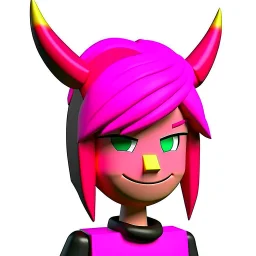 ROBLOX character pink hair with horns