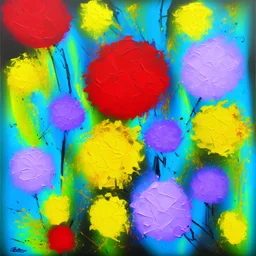 bold stokes flowers abstract painting