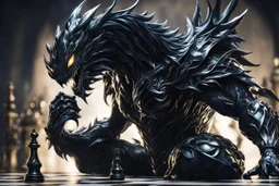 Chess symbiote in 8k solo leveling shadow artstyle, close picture, intricate details, highly detailed, high details, detailed portrait, masterpiece,ultra detailed, ultra quality