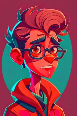 Portrait of a cool animation character