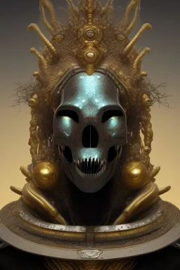 black male African alien, cracks in the head, wicked, Asian eyes, crown, blood, 8k, finely detailed, photo realistic, Boris Vallejo style turquoise skull head gold dragon space alien rain skeleton gold tooth silver helmet silver space suit spaceships