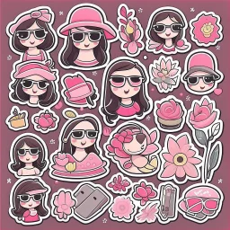 girly stickers template