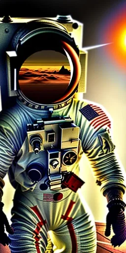 an astronaut in Mars, highly detailed, concept art