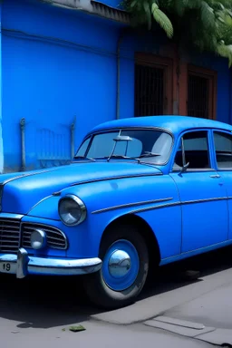 Niebieski samochód