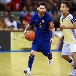 lionel messi playing basketball