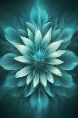 abstract surreal cyan bright holy flower