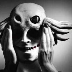 Demon holding two heads