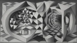 Opposing forces; Optical Art; M.C. Escher