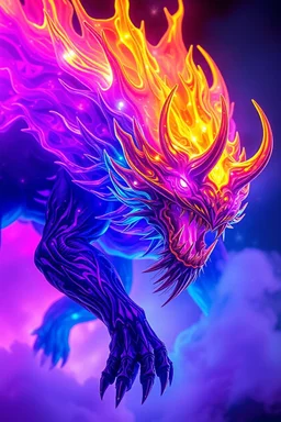 beast Bright colors, body, and glowing