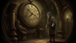 A strange, ancient-looking figure appears before Alexander, as if emerging from the depths of history. The person carries a face full of ancient wisdom and experience, and radiates a special confidence that reflects uncommon experience. The person explains in depth and detail about the curse surrounding the haunted clock. He seems like a bearer of ancient wisdom and rare secrets, and his voice flows like a calm river as he tells the story of the curse. It shows Alexander how the watch has been