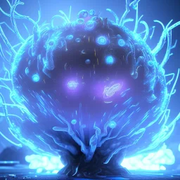 Spherical Frost metal magic armoured lightning Mycelium giant blob MUSHROOM flower stars SPACE lANDSCAPE BURNING IN BLUE FLAMES hellfire abyss math chaos runes