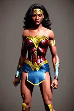 wonder woman in Kente costume, cinematic, ghana colours, african pattern, engraved, high detail