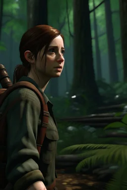 ellie williams pretty the last of us 2 in forest