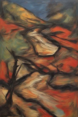 Landscape in the style of frank auerbach