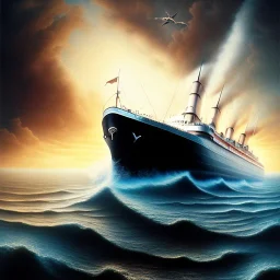  spray painted fantasy art, the pact of the ark hidden beneath the surface, movie poster, titanic for reference