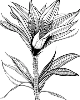 real massive Bird of Paradise flower coloring page