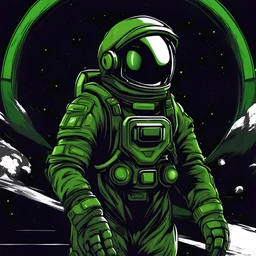 green astronaut gaming logo profile picture