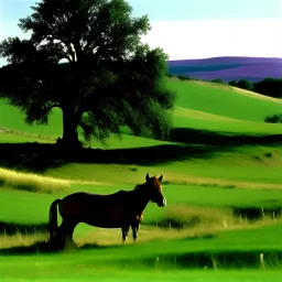 Nebraska 1997 Wild Horse Hill Photo, FNAF Purple guy in the foreground behind a tree.