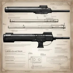 ConceptSheet blueprint [by Lois Gibson] the lasgun, the steadfast weapon of the Astra Militarum, a beacon of hope in the war-torn galaxy. This humble yet reliable firearm stands as a symbol of the Imperium's unwavering defense against the encroaching forces of chaos. Crafted for efficiency and mass production, the lasgun emits searing beams of coherent light, capable of piercing through enemy armor with precision. Its utilitarian design and ease of use make it a staple weapon for the courageous