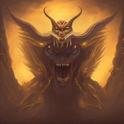 Demon sin of pride, evil, yellow