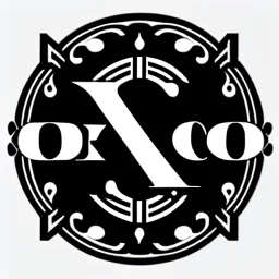 logo with the letter R end N, black and white