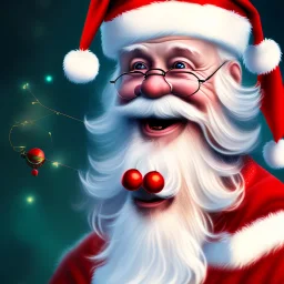 Down syndrome Santa drooling, portrait, 8k resolution