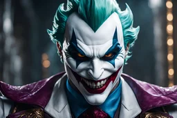 Shaco in 8k live action artstyle, white joker mask, close picture, intricate details, highly detailed, high details, detailed portrait, masterpiece,ultra detailed, ultra quality