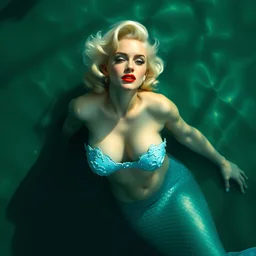 naturist Marilyn Monroe as a mermaid