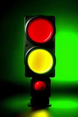 traffic light consisting of yellow, red, and green light with yellow and red being empty while green consists of a gender equality sign