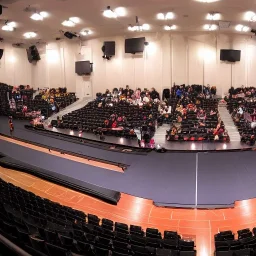 overlook of stage for one on one fighting