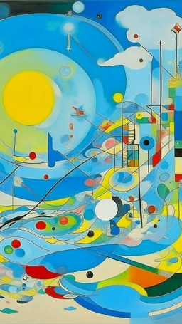 A pale blue small dreamland painted by Wassily Kandinsky