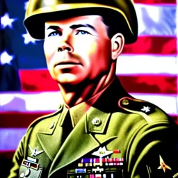 Ultra detailed fullbody Portrait in oil on canvas of Lieutenant Audie Murphy with armor,helmet,extremely detailed digital painting,ultrarealistic skin,intense stare, extremely detailed face, crystal clear eyes, mystical colors ,perfectly centered image, perfect composition, rim light, beautiful lighting,masterpiece ,8k, stunning scene, raytracing, anatomically correct, in the style of Simon Bisley and Ohrai Noriyoshi and robert e howard and Steve Jung and Wizyakuza and uncannyknack.