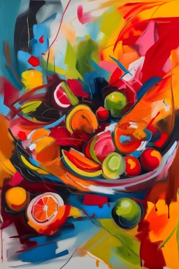 Create a series of abstract paintings inspired by the diverse flavors of cuisine. Use bold strokes and rich colors to evoke the sensations of taste and the artistry of culinary experiences