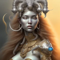 ssango fantasy, fantasy magic, intricate, sharp focus, illustration, highly detailed, digital painting, concept art, matte, artgerm and paul lewin and kehinde wiley, masterpiece silver elephant head bronze Asian African girl nice breast Hawaiian hair turquoise golden waves