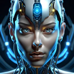 Artificial intelligence that will change the world, beautiful cyborg face