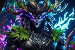 Ivern venom in 8k solo leveling shadow artstyle, tree them, mask, hunter them, ain, in the style of fairy academia, hard-edge style, agfa vista, dynamic pose, oshare kei, hurufiyya, rtx , neon lights, intricate details, highly detailed, high details, detailed portrait, masterpiece,ultra detailed, ultra quality