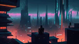 Cyberpunk City skyline
